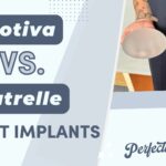 [Motiva vs. Natrelle Breast Implants] Dr. Houssock holding up a Motiva breast implant (left) and Natrelle breast implant (right)